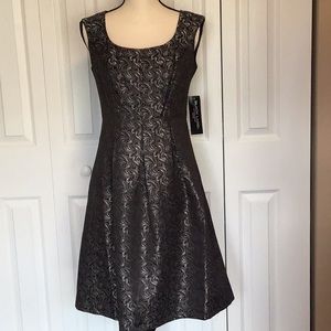 NWT Black Label by Evan Picone Black/Silver Dress